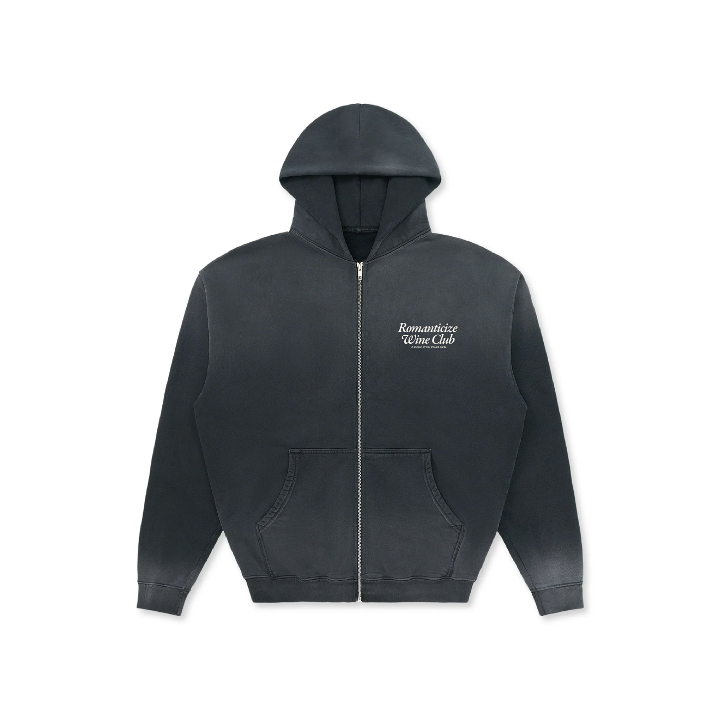 Romanticize Wine Club Zip Hoodie (Washed Black)