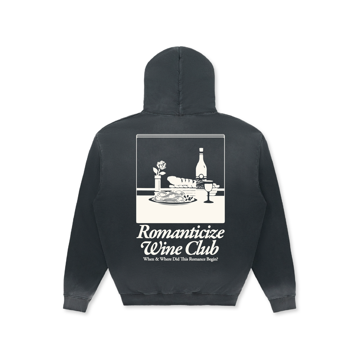 Romanticize Wine Club Zip Hoodie (Washed Black)